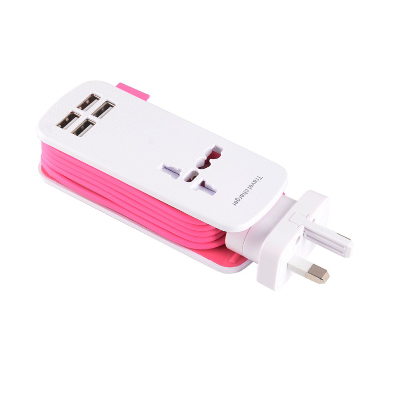 Portable Travel Charger Outlets 4 USB Charger