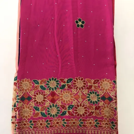 Rayon Plain Dyed With 4-Color Embroidery Women Dress