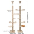 Modular DIY Luxury Wooden Cat Scratcher Tower Climbing Condo Soft Rest Platform Strong Base Eco-Friendly Pet Furniture