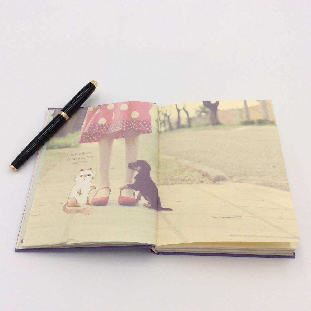 Paper journal notebook with color page