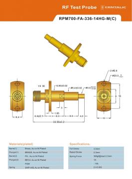 Radio Frequency Probe Pogo Pin RPM700 Series for Electronic Test