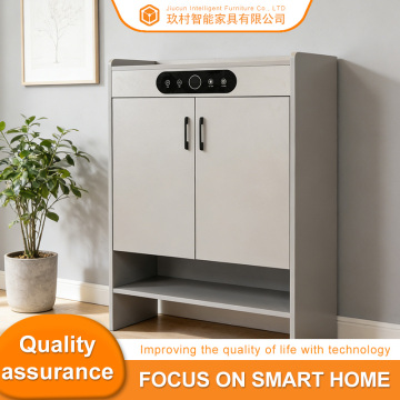 Yaming Smart Shoe Cabinet Milk Brown Wooden Panel