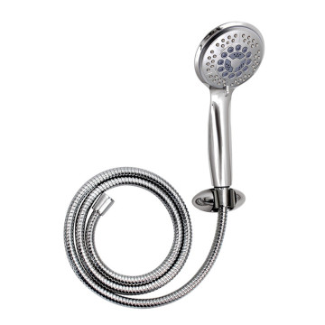 Chrome Finish Five-Function Shower Set with Hose and Head