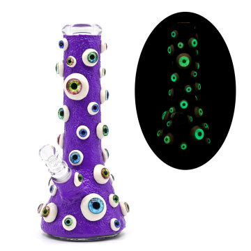 Purple Devil's Eye Glass Water Pipe