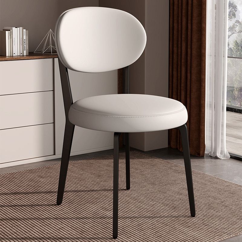 Cadeira de jantar de couro minimalista italiano Minimalista