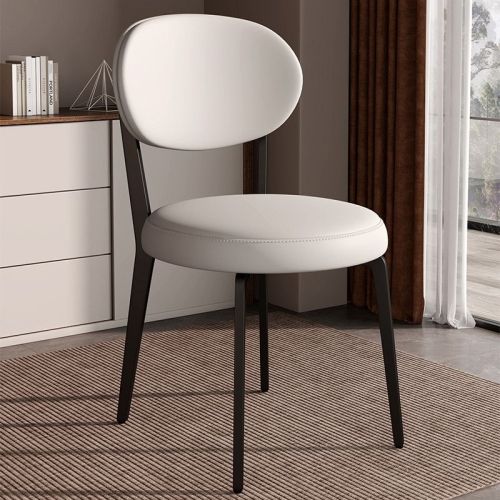 Cadeira de jantar de couro minimalista italiano Minimalista
