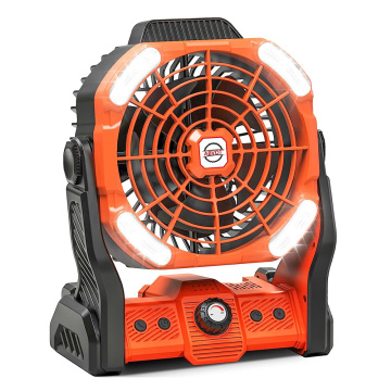 Ventilateur de camping rechargeable 20000mAh avec des lumières LED, une vitesse sans étape et une minuterie