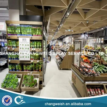 supermarket fruit and vegetable display rack