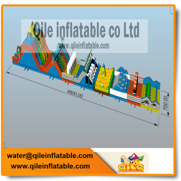 affordable outdoor amusement inflatable obstacle course game with warranty on promotion