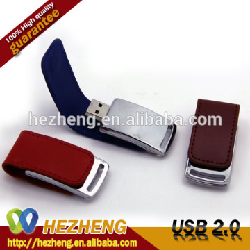 Promotional Gift 1GB Leather USB Flash Memory Pendrives Customized Bulk Gifts
