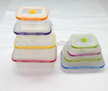 Silicone collapsible transparent lunch box