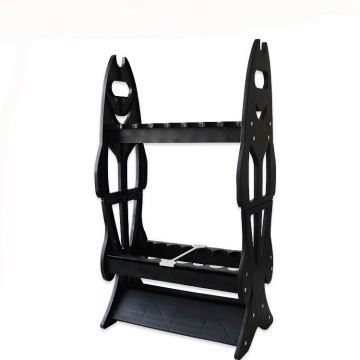 Portable PP Plastic Fishing Rod Rack - 16 Holes Foldable Rod Stand