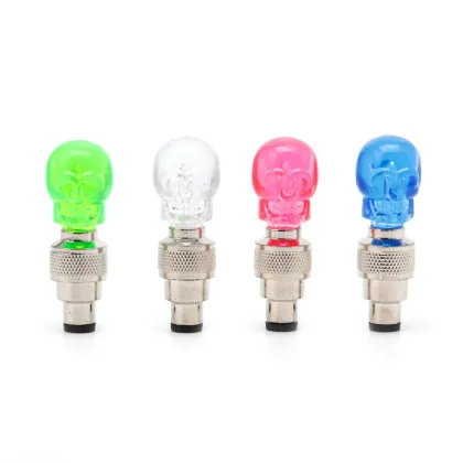 Solid Color Ghost Head Bicycle LED Spoke Valve Light