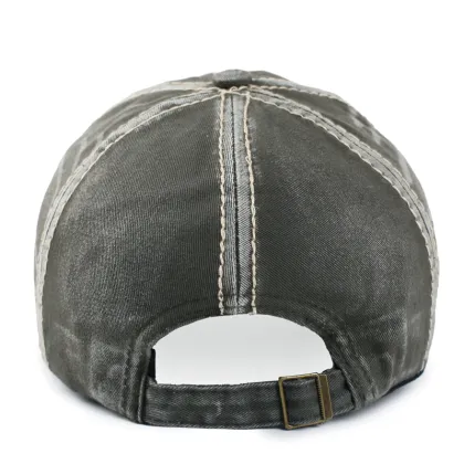 Custom logo distressed leather strap dad hats