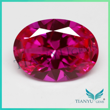 2016 china supplier special customized 20*15mm oval cut 3# synthetic corundum rose ruby stone for jewelry