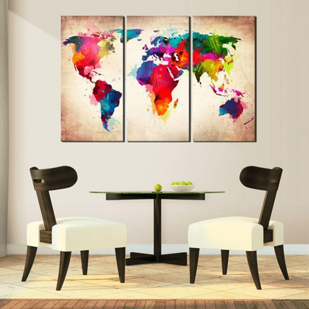 World Map Canvas Väggmålning