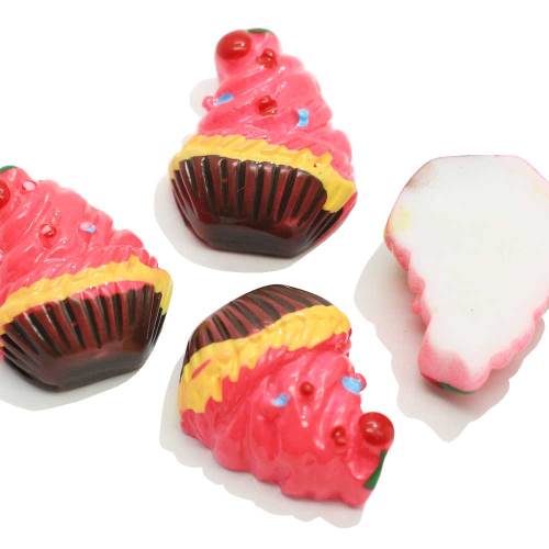 Artificial Cute Cupcake Shaped Resin Cabochon Flat Back Kitchen Fridge Decor Beads Spacer Handmade Craft Ornaments