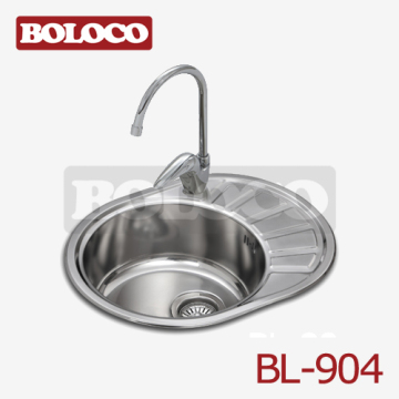 Russia centrale &amp; basso polacco/raso/ele-perla singola ciotola singolo sgocciolatoio un pezzo rotondo cucina bacino 304 # 201 # Bl-904