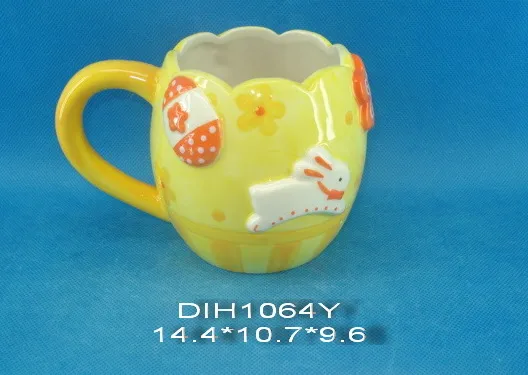 Hand-Painted Ceramic Coffee Mug for Easter Decoration