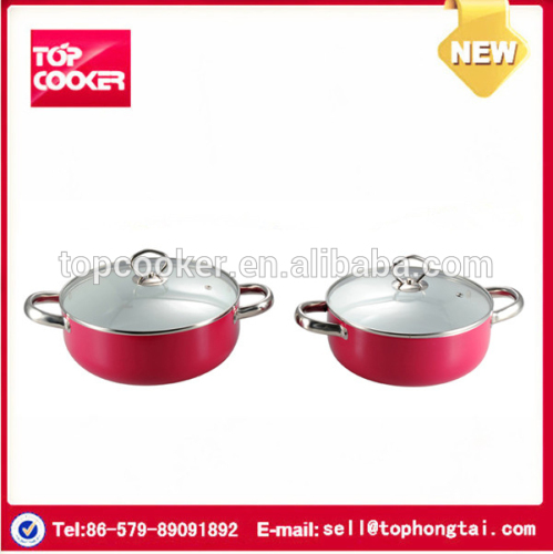 Alloy aluminium ceramic coating casserole with stainless steel handle