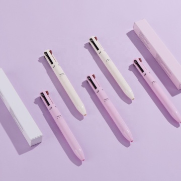 Veganer 4-in-1-Multifunktional-Make-up-Bleistift-Augenbrauen, Eyeliner, Lippen- und Augenpulverbürste, OEM, langlebig, wasserdicht