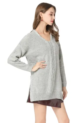 Women Pullover Sweater Turtleneck Plaid Sweaters