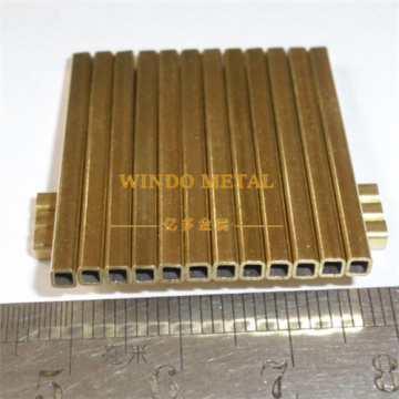 Cut-to-size brass square tubing with tight tolerances