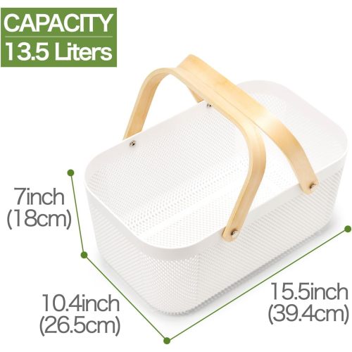 Storage Mesh Basket with Wooden Handle