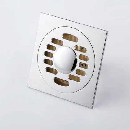Rectangular Silver Floor Drain for Bathroom Shower with Anti-Odor Public Drain Area