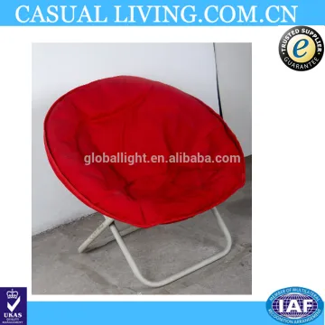 Indoor Cheap Red Folding Moon Chair with White Tube
