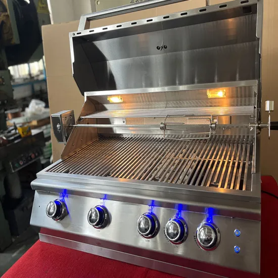 Outdoor Kitchen Infrared Back Burner Grill Adjustable Height Stainless Steel Built In Gas Grill