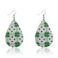 20 Pairs St. Patrick's Day Faux Leather Earrings Irish Shamrock Earrings Clover Teardrop Dangle Earrings Set for Women