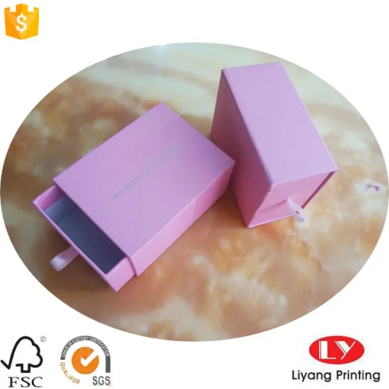 Jewelry Packaging Drawer Sliding Paper Box with Pouch