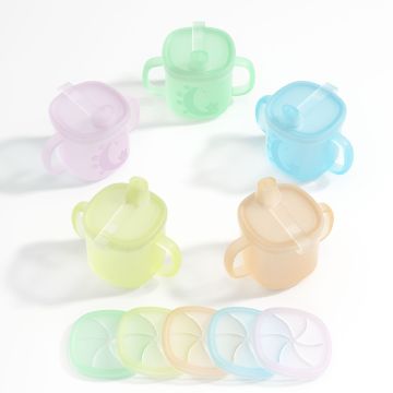 2024 New Arrivals Food Grade Silicone Baby Feeding Cup with Straw