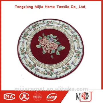 Rose Design Round Red Carpet Rug M-32