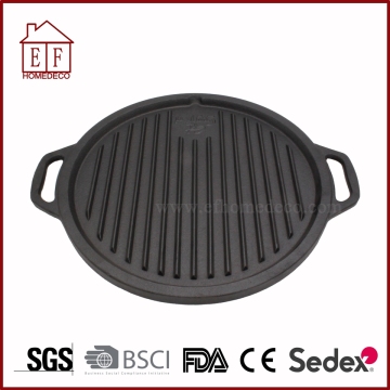 Cast iron round griddle for bbq