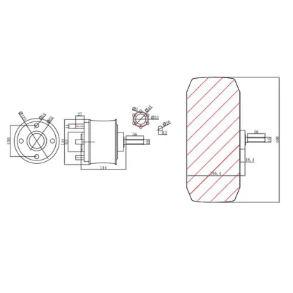 High-Torque Hall-Effect Gear Hub Motor for Electric Golf Carts: 16*6 S, 100N.m Sensor