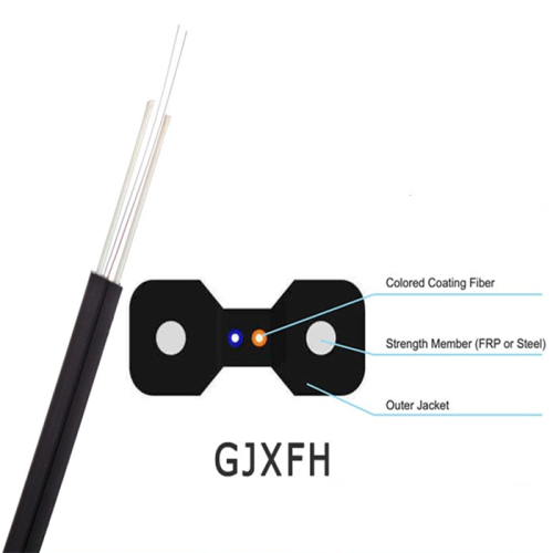 Drop Cable Fiber Optical 1 Core G657A1 FTTH Drop Fiber Optical Cable Factory