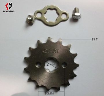15 Tooth 17MM Front Engine Gear Sprocket 428 Chain Motorcycle MOTO Pitbike PIT Dirt ATV Parts