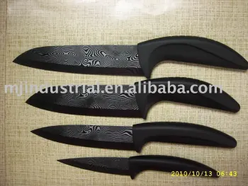 Damascus ceramic knife with decal