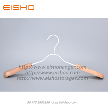 EISHO Creative White Wood Metal Coat Hanger