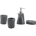 Polyresin Bathroom Accessory Set 4-Piece Black