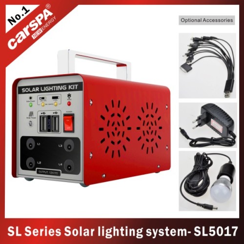 50W Home Solar Lighting System with 2PCS or 3PCS or 4PCS or 6PCS 3W Solar Lights