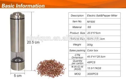 NY906 Electric Salt& Pepper Miller