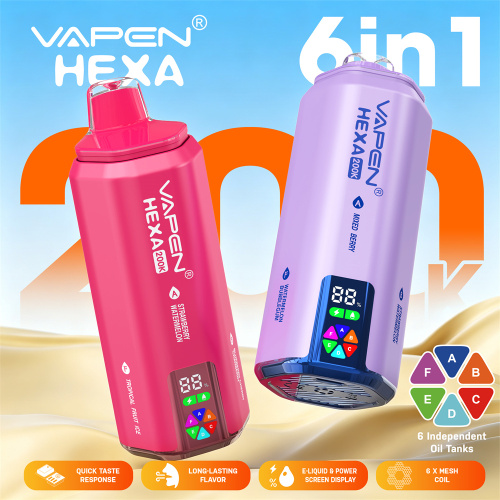 VAPEN HEXA 200K 6IN1 Puffs вейп на едро