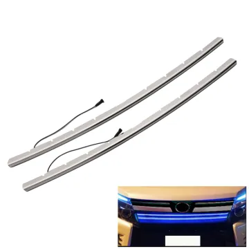 2 Piece LED Bumper Grille Chrome Trim for Toyota Voxy 80