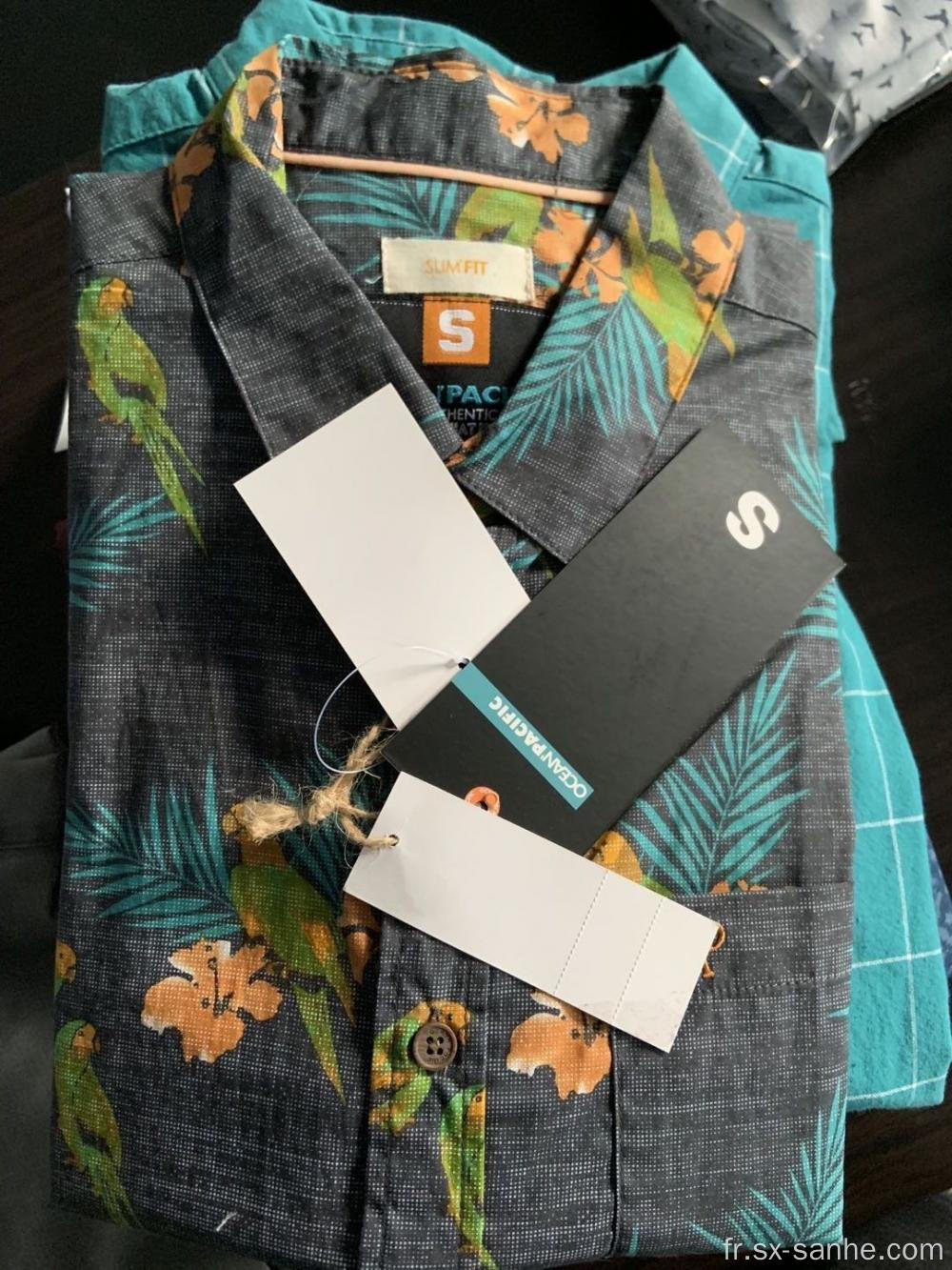 Chemise Hawaï à manches longues imprimée sur mesure pour hommes