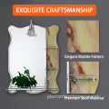 Factory Direct Wholesale: Customizable Frameless Marble Double Layered Bathroom Mirror with Shelf
