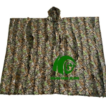 KANGO Factory Camo Hunting Ghillie Suit Tactical Gear 3D Leaf Camouflage Poncho for Jungle Training