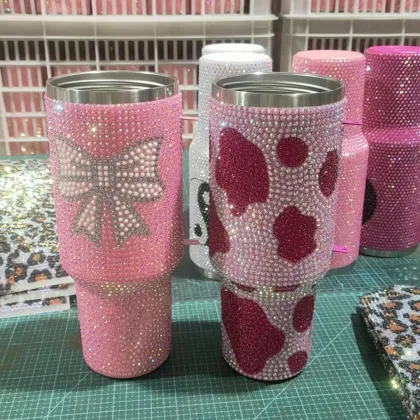 Bling Addiction: Custom Rhinestone Mugs - Hot Pink Birthday Gift